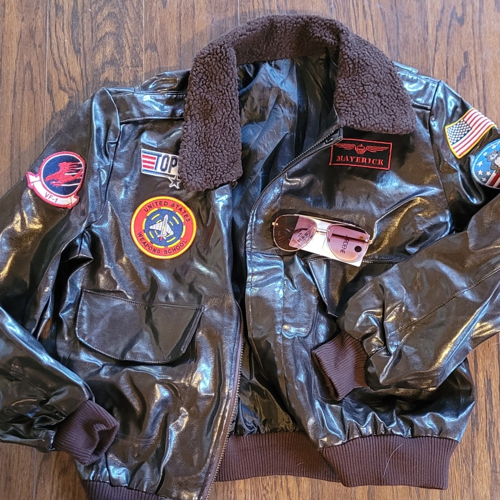 Men's size.all top Gun jacket and sunglasses